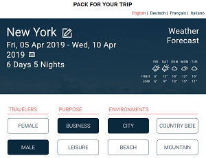 travelerbuddy features packing list tool
